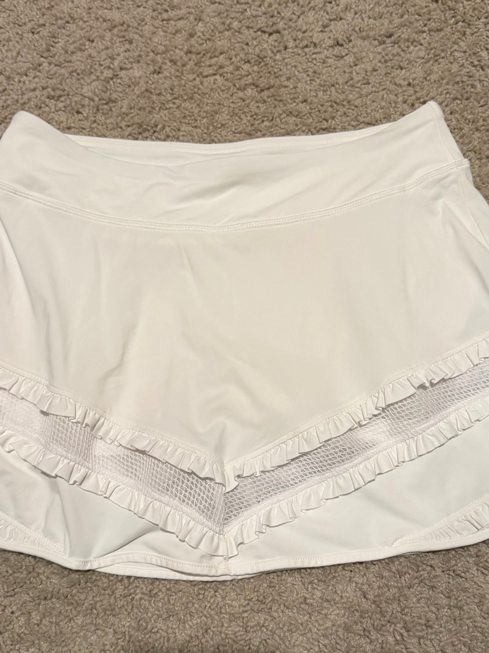 Lilly Pulitzer White Ruffle Mesh Skort
